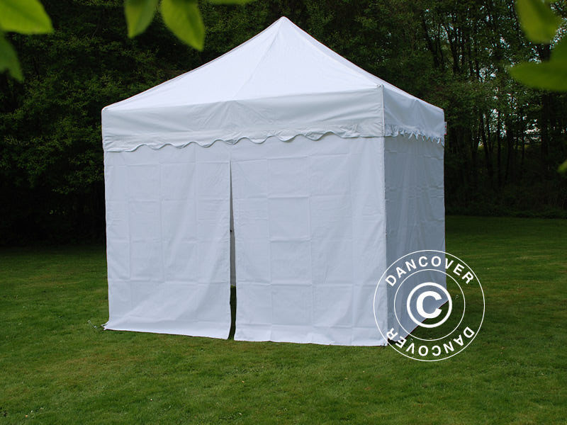 Quick-up telt FleXtents PRO Steel "Wave" 3x3m Hvit, inkl. 4 sider