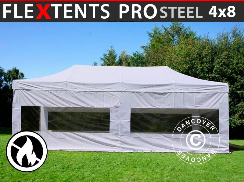 Flext. Pro Steel 4x8m White Top+Frame+SWK B1 YU+GL