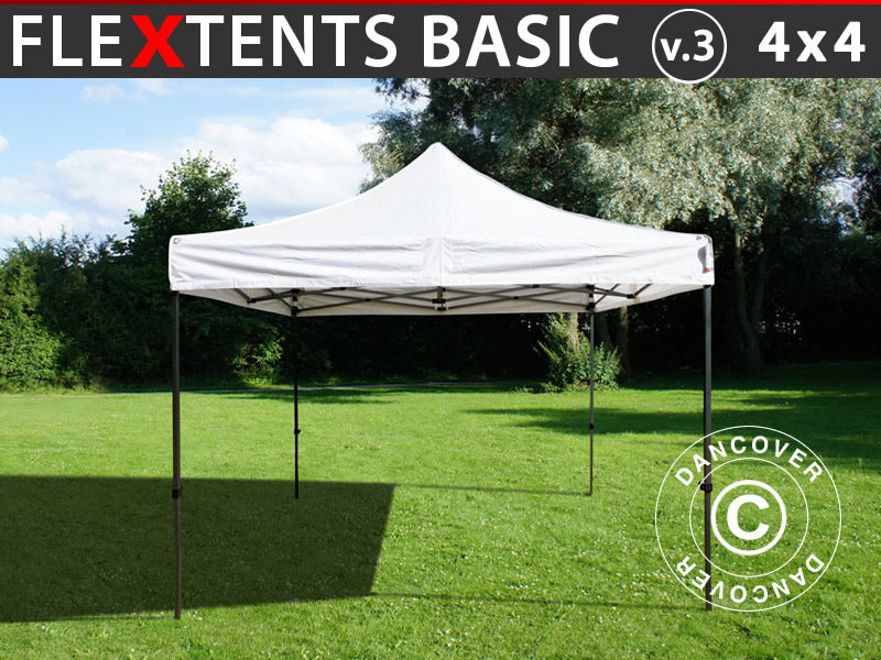 Quick-up telt FleXtents Basic v.3, 4x4m Hvit
