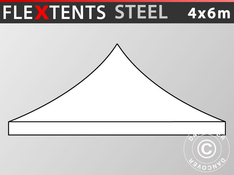 Takduk for Quick-up telt FleXtents Steel 4x6m, hvit