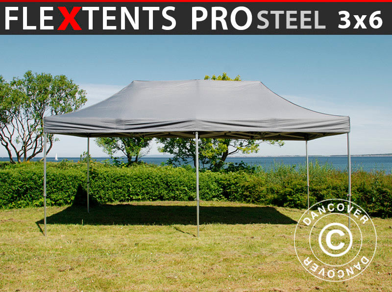 Quick-up telt FleXtents PRO Steel 3x6m Grå