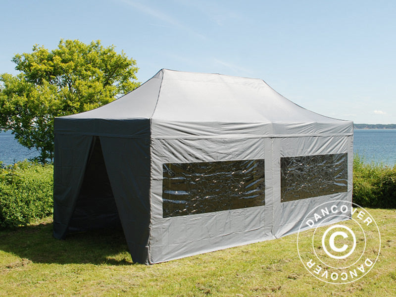 Quick-up telt FleXtents PRO Steel 3x6m Grå, inkl. 6 sider