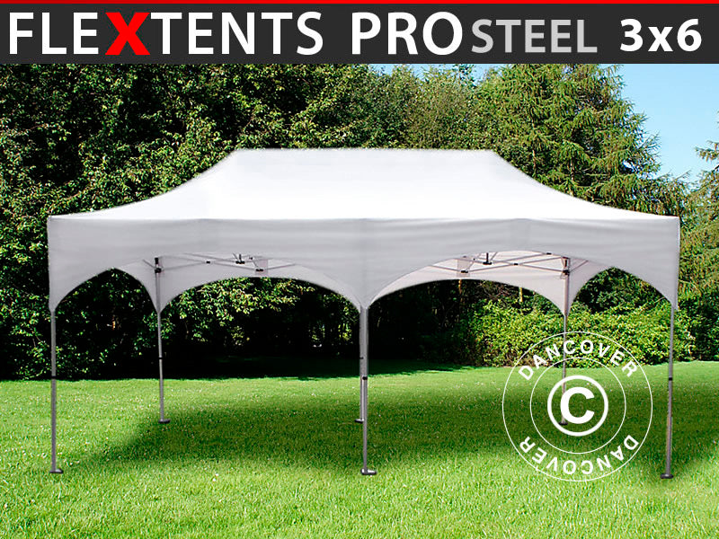 Quick-up telt FleXtents PRO Steel "Arched" 3x6m Hvit