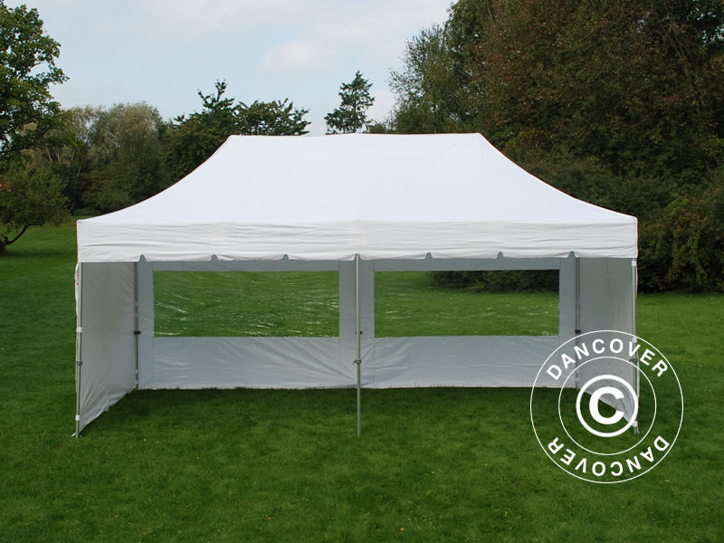 Quick-up telt FleXtents PRO Steel "Peaked" 3x6m Hvit, inkl. 6 sider