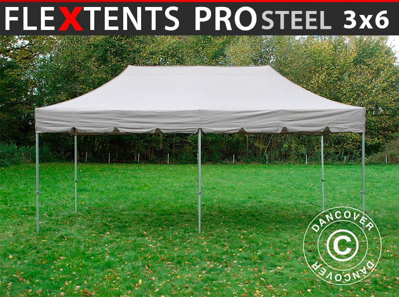 Quick-up telt FleXtents PRO Steel "Peaked" 3x6m Latte