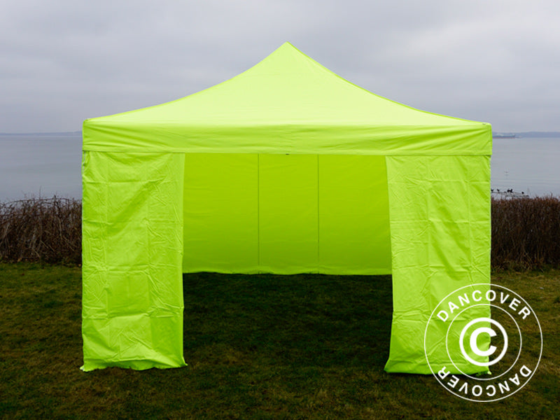 Quick-up telt FleXtents PRO Steel 4x4m Neongul/gr&oslash;nn, inkl. 4 sider