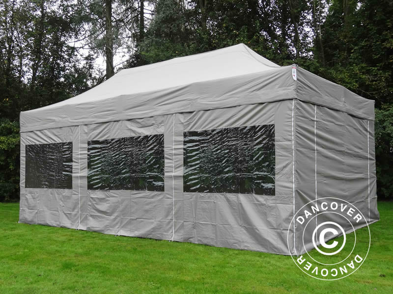 Quick-up telt FleXtents PRO Steel 4x6m Latte, inkl. 8 sider