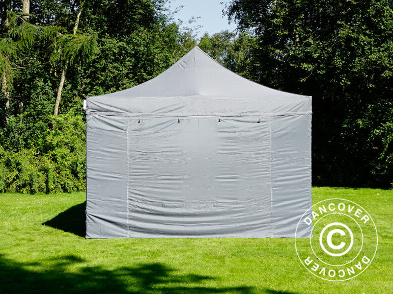 Quick-up telt FleXtents PRO Steel 4x6m Grå, inkl. 8 sider