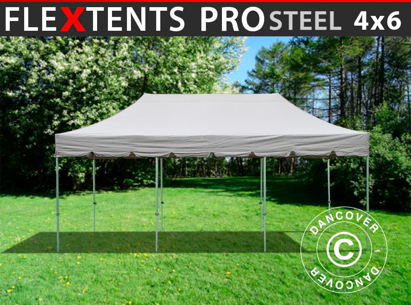 Quick-up telt FleXtents PRO Steel "Peaked" 4x6m Latte