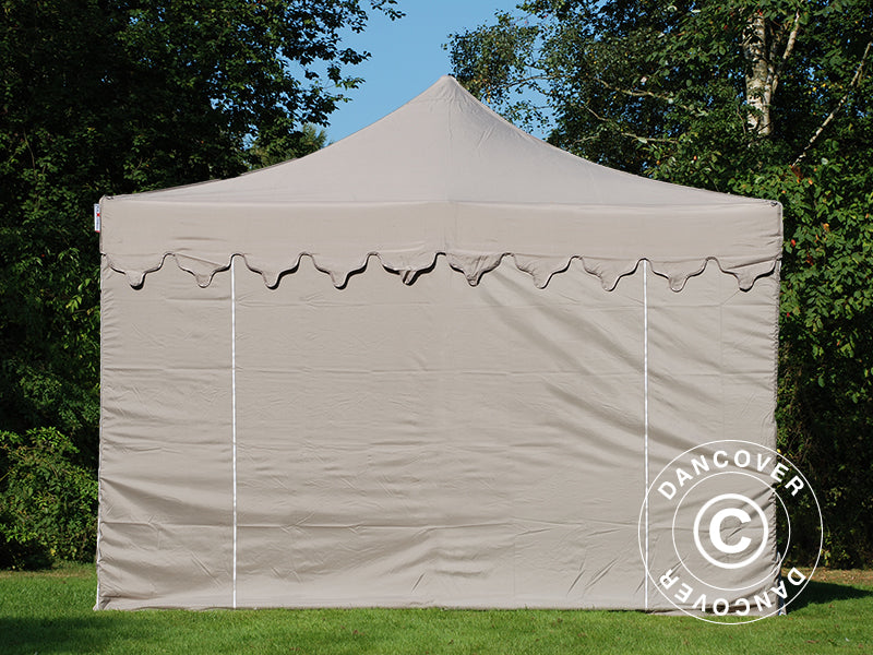 Quick-up telt FleXtents PRO Steel "Morocco" 4x6m Latte, inkl. 8 sider