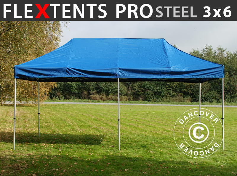 Quick-up telt FleXtents PRO Steel 3x6m Blå