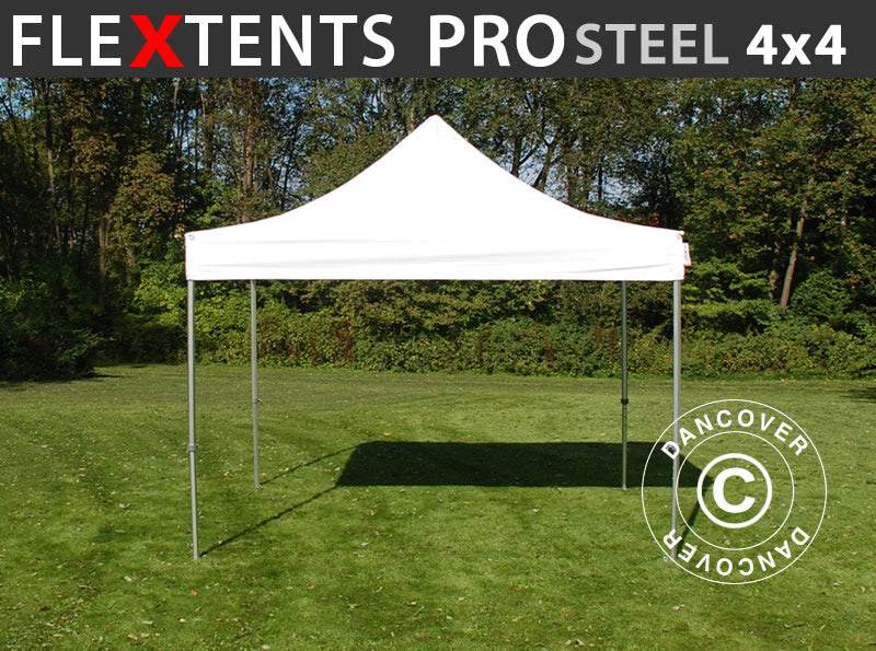 Quick-up telt FleXtents PRO Steel 4x4m Hvit