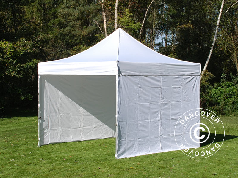 Quick-up telt FleXtents PRO Steel 4x4m Hvit, inkl. 4 sider