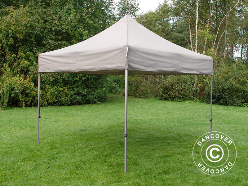 Quick-up telt FleXtents PRO Steel 3x3m Latte, inkl. 4 dekorative gardiner
