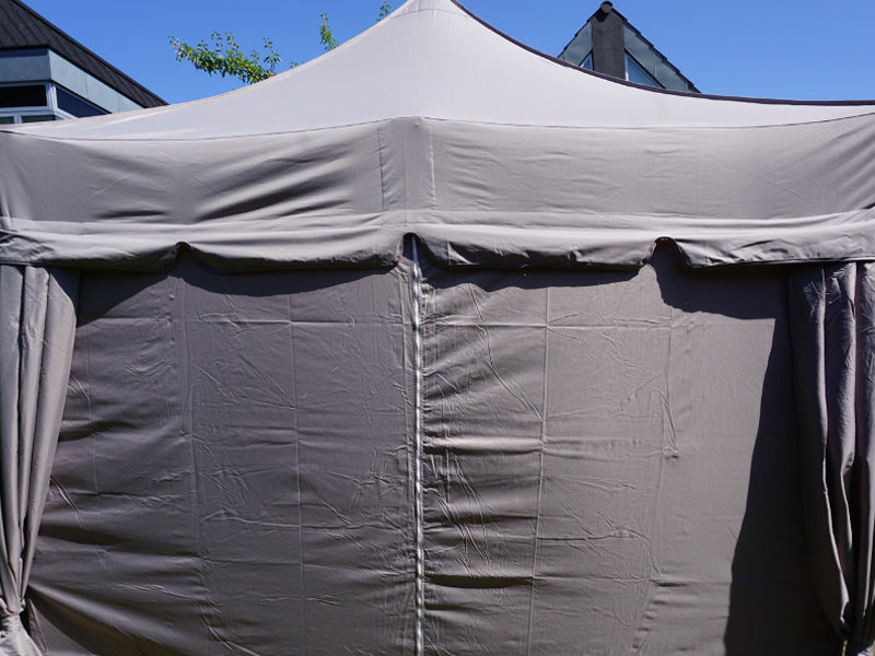 Quick-up telt FleXtents PRO Steel “Peaked” 3x6m Latte, inkl. 6 sidevegger og 6 pyntegardiner