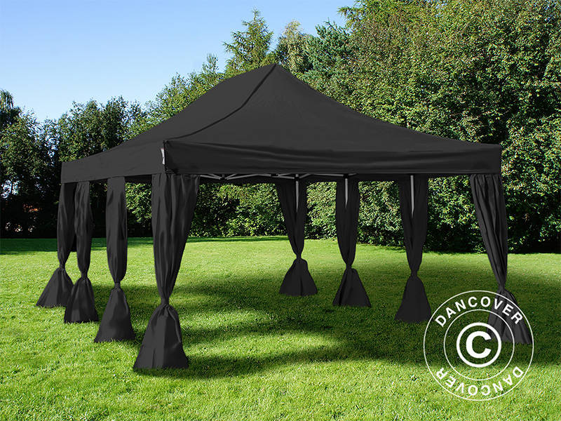 Flext. Steel 4x6m Black Top+Frame+Curtains YU