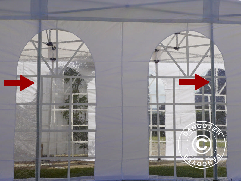 Quick-up telt FleXtents Steel 4x6m Hvit, inkl. 4 sider. NB! 2. Sortering