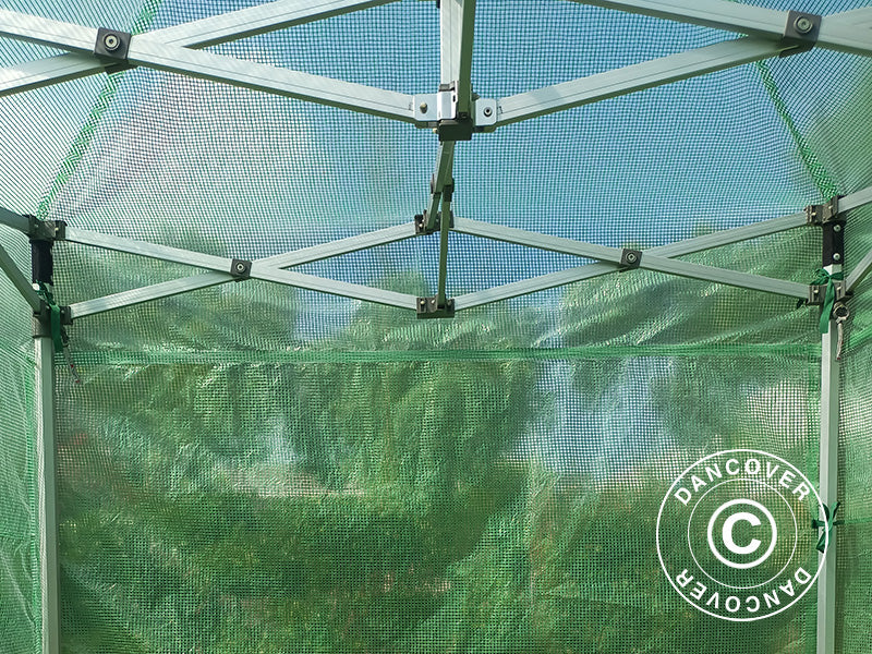 FleX drivhus 2x2m, PE, Transparent/Grønn