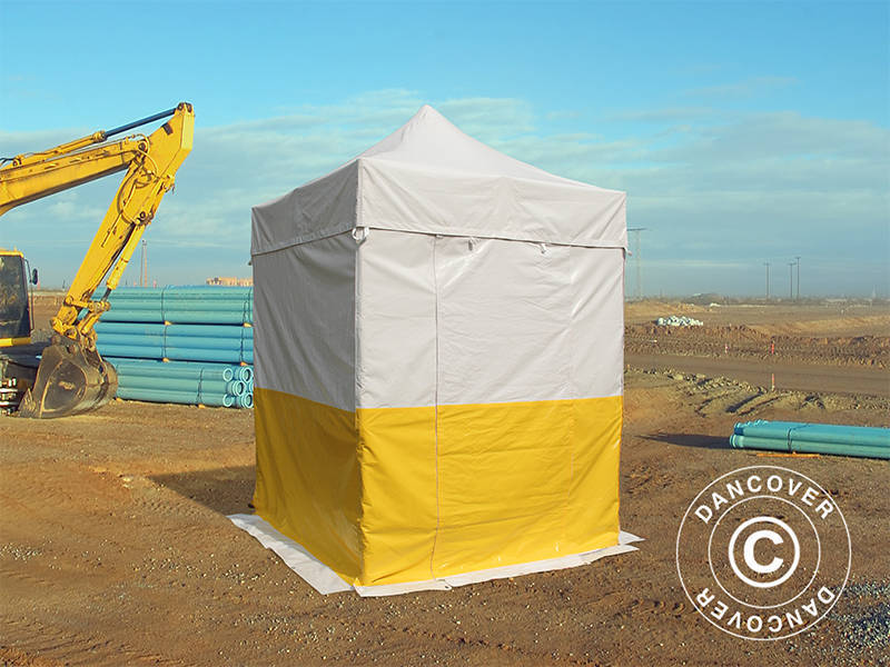 Quick-up telt FleXtents® PRO 2x2m, PVC, arbeidstelt, flammehemmende, inkl. 4 sidevegger