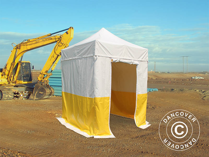 Quick-up telt FleXtents® PRO 2x2m, PVC, arbeidstelt, flammehemmende, inkl. 4 sidevegger