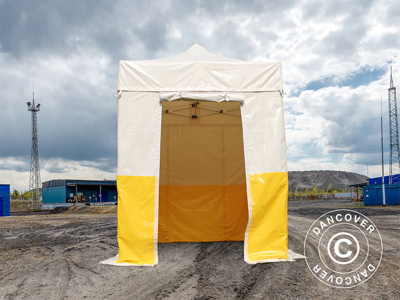 Quick-up telt FleXtents® PRO 2x2m, PVC, arbeidstelt, flammehemmende, inkl. 4 sidevegger
