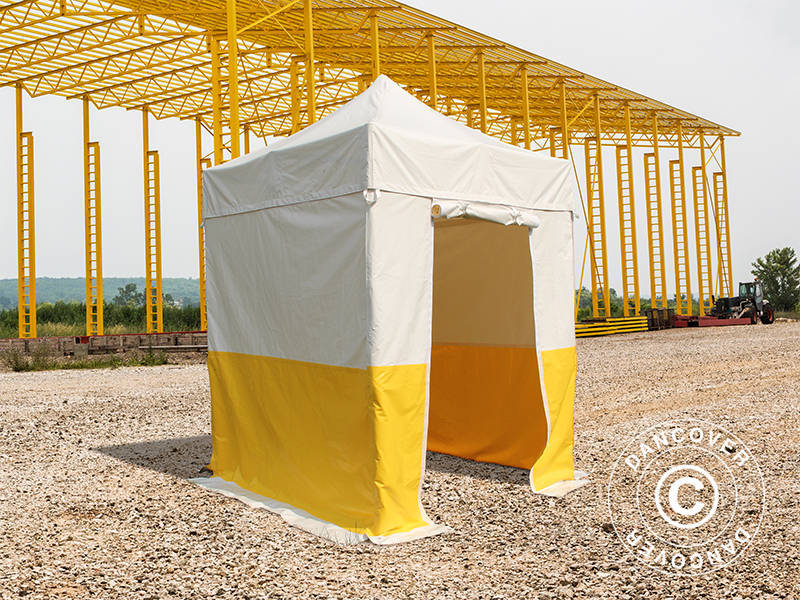 Quick-up telt FleXtents® PRO 2x2m, PVC, arbeidstelt, flammehemmende, inkl. 4 sidevegger