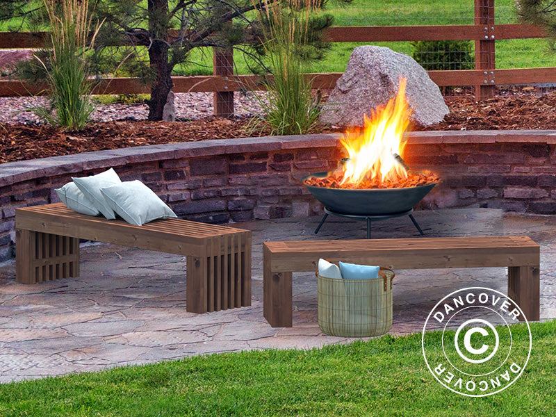 Benk av tre, 1,6x0,42x0,45m, Brun