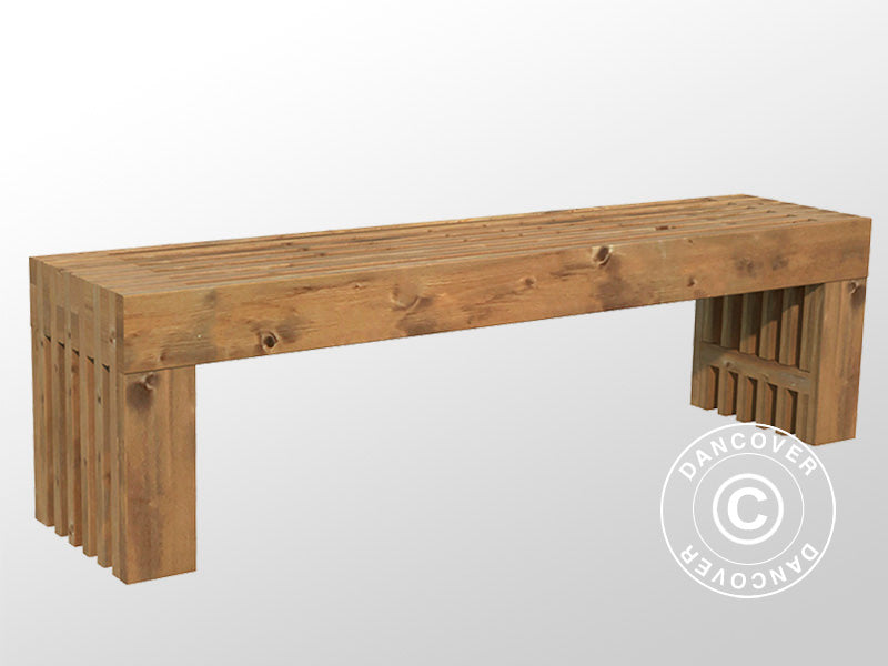 Benk av tre, 0,364x1,6x0,45m, Naturlig