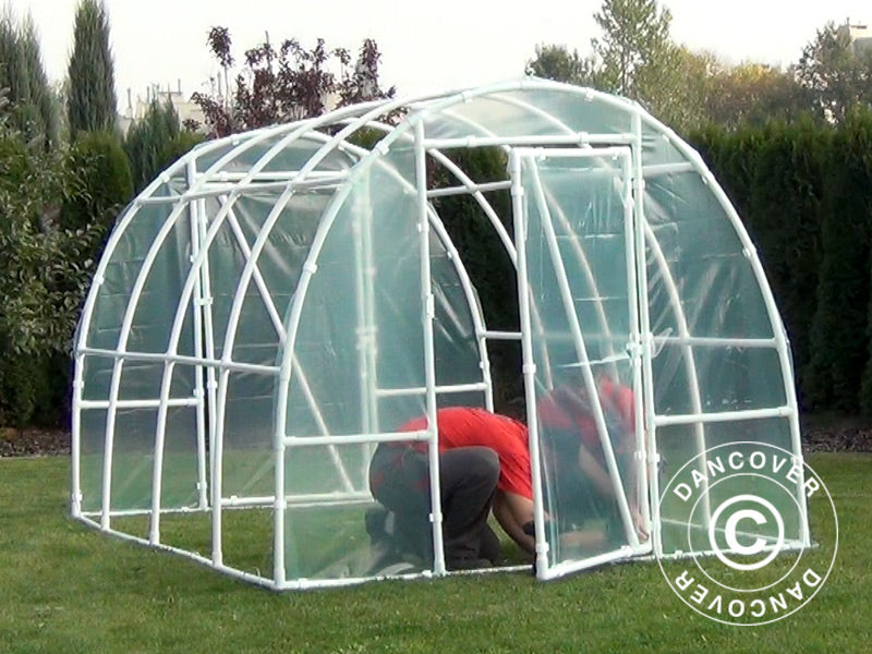 Polytunnel Drivhus 130, 2,2x3x1,9m, 6,6m², Transparent