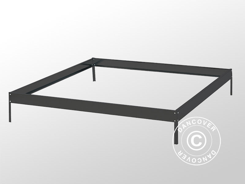 Drivhus Polykarbonat 5,89m², 1,9x3,1x2,05m med base, Svart