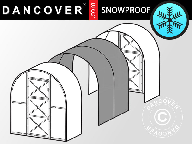 Forlengelse til drivhus polykarbonat, Duo, 4m², 2x2m, sølv