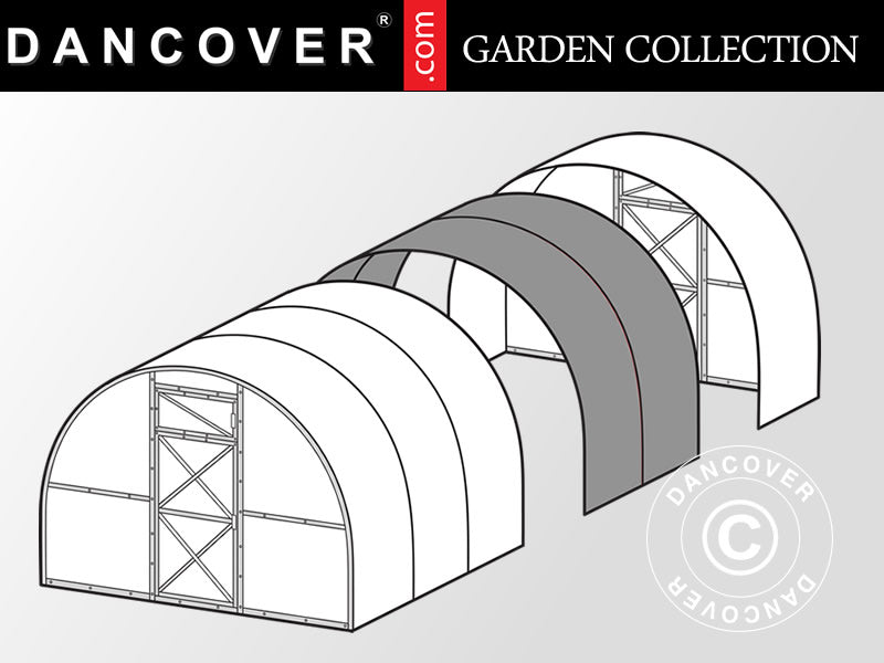 Forlengelse til drivhus polykarbonat TITAN Arch 60, 6m², 3x2m, sølvfarget BARE
2 STK. IGJEN