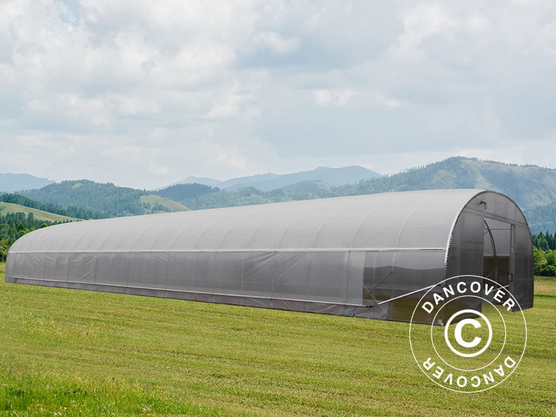 Kommersiell drivhustunnel, 9,7x16x3,95m, transparent