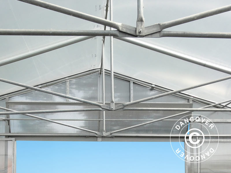 Kommersiell drivhustunnel, 10x16x3,95m, transparent