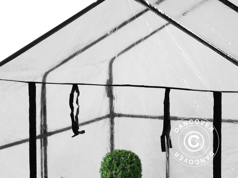 Polytunnel drivhus XL, 1,43x1,43x1,95m, Transparent