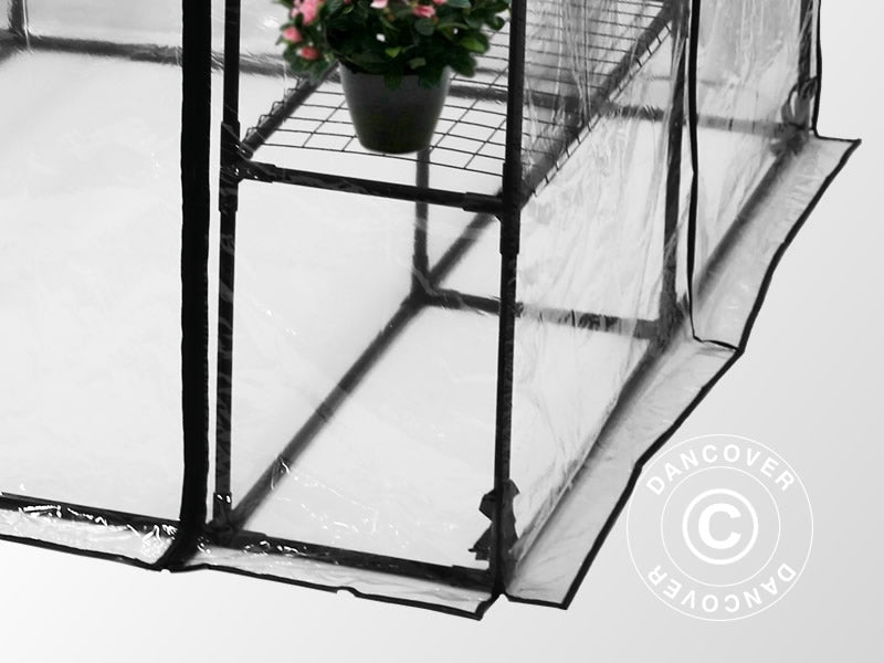 Polytunnel drivhus XL, 1,43x1,43x1,95m, Transparent