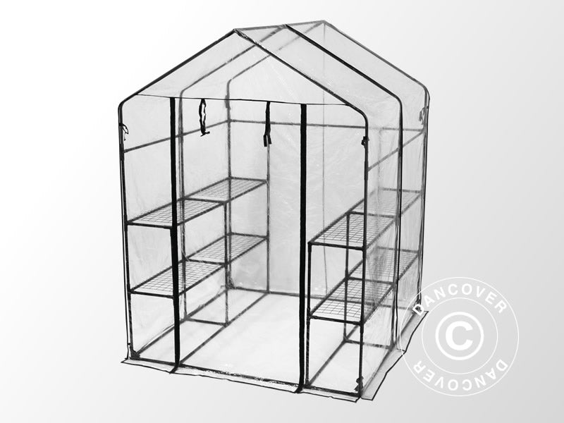 Polytunnel drivhus XL, 1,43x1,43x1,95m, Transparent