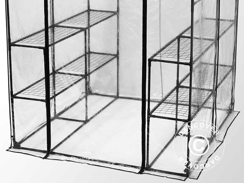 Polytunnel drivhus XL, 1,43x1,43x1,95m, Transparent