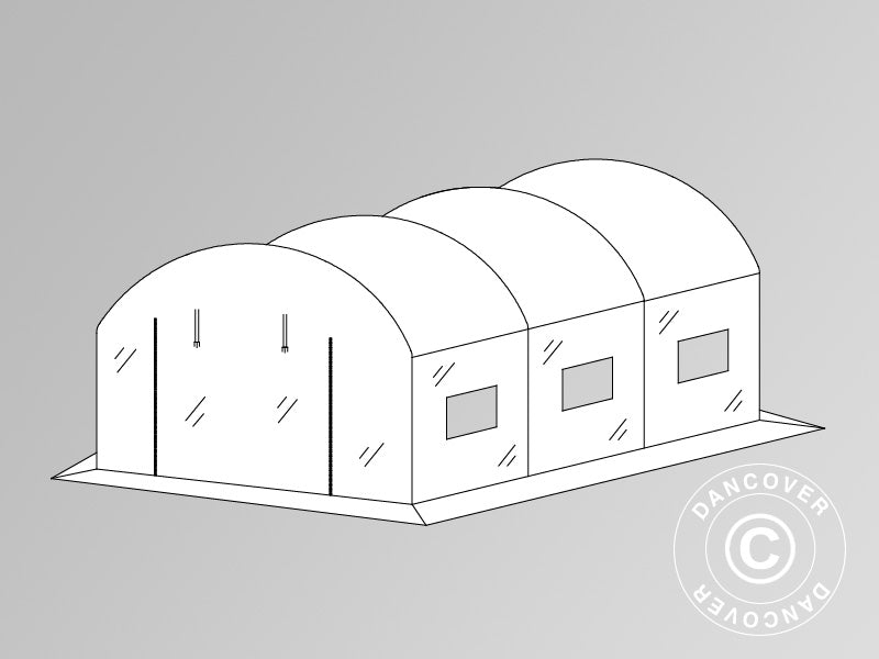 Duk til Polytunnel drivhus, 2x3x2m, 180 Micron-folie, transparent