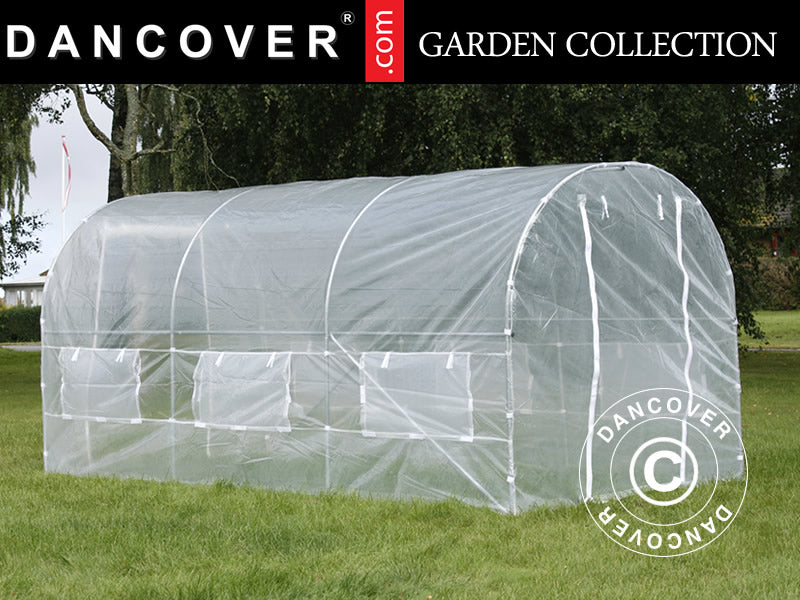 Polytunnel Drivhus 2x4,5x2m, 9m², Transparent