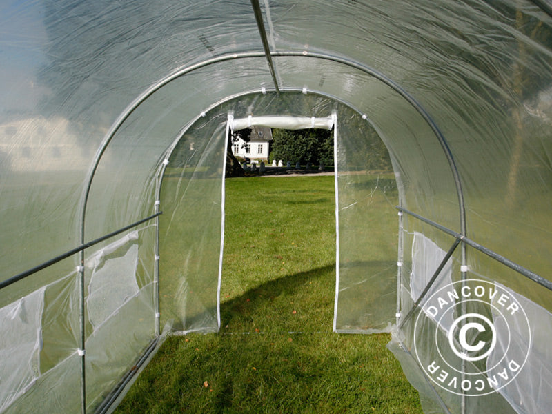Polytunnel Drivhus 2x4,5x2m, 9m², Transparent
