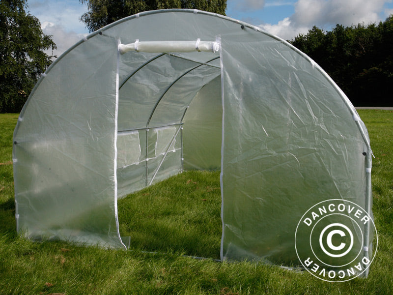 Polytunnel Drivhus 3x4,5x2m, 13,5m&sup2;, Transparent