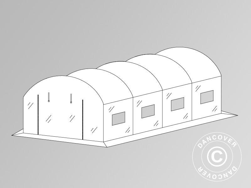 Duk til Polytunnel drivhus, 3x6x2m, 180 Micron-foile, transparent