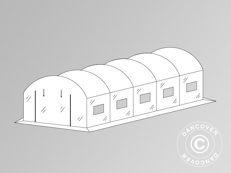Duk til Polytunnel drivhus, 3x8x2m, 180 Micron foil, transparent