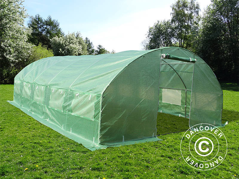 Polytunnel Drivhus 4x6,6x2m, 26,4m&sup2;, Gr&oslash;nn