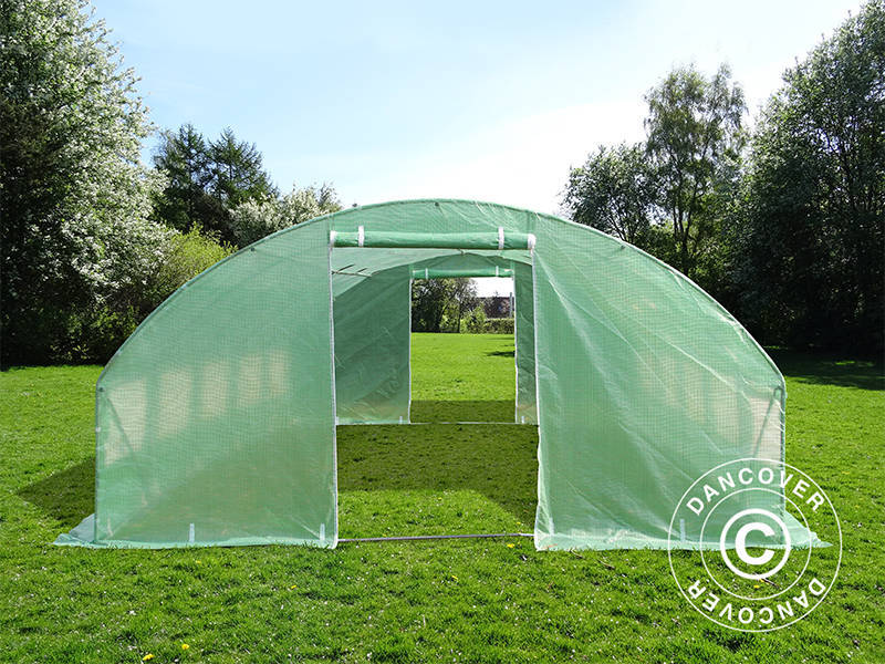 Polytunnel Drivhus 4x6,6x2m, 26,4m&sup2;, Gr&oslash;nn