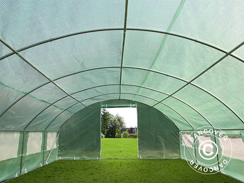 Polytunnel Drivhus 4x6,6x2m, 26,4m&sup2;, Gr&oslash;nn