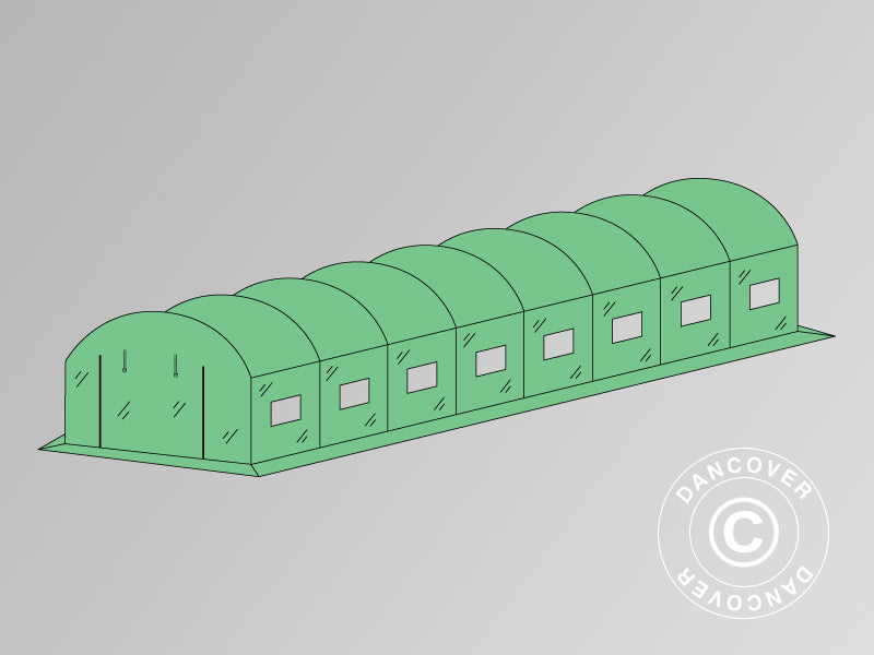 Duk til Polytunnel drivhus, 4x10,6x2m, 140g/m² PE, grønn