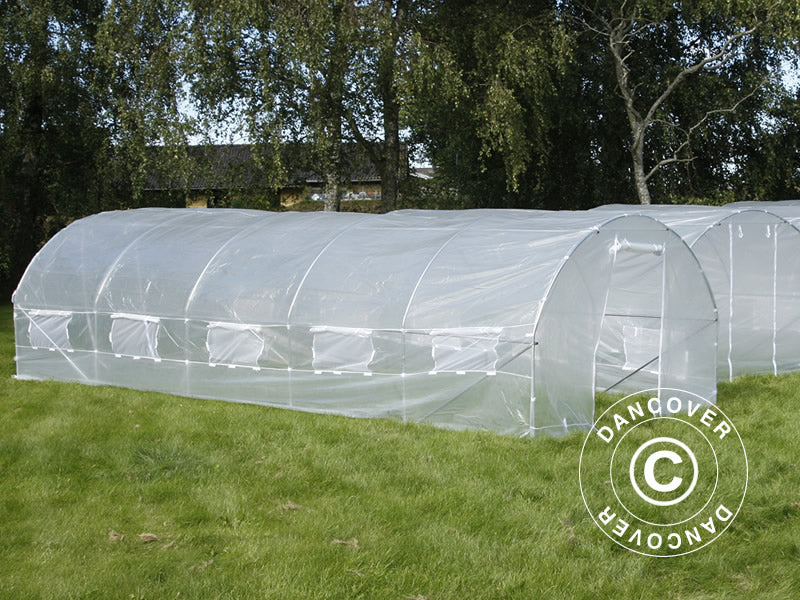 Polytunnel Drivhus 4x10,6x2m, 42,4m², Transparent