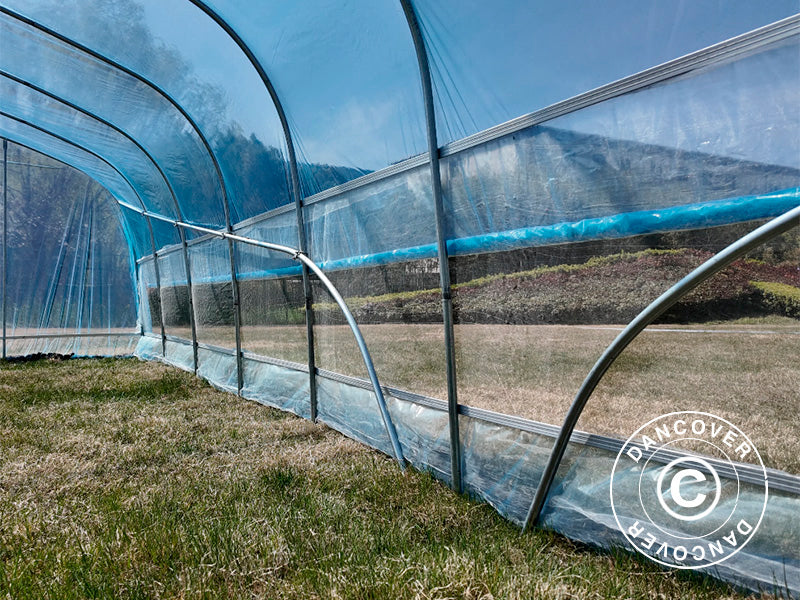 Polytunnel Drivhus, 7,5x10x3m, 100-mikron PO-film, Transparent